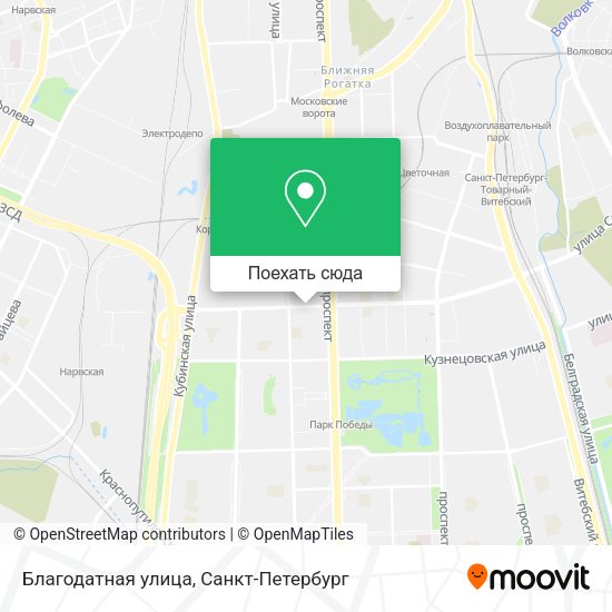 Карта Благодатная улица
