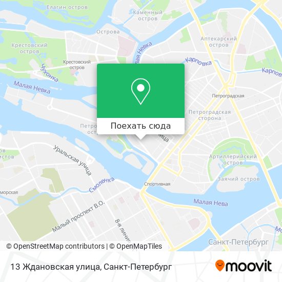 Как добраться до 13 Ждановская улица в Санкт-Петербург на автобус, метро  или Троллейбус?