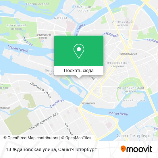 Карта 13 Ждановская улица