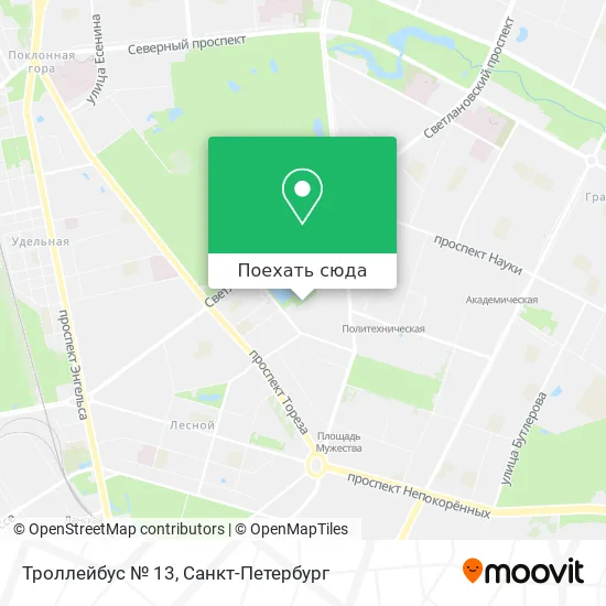 Карта Троллейбус № 13