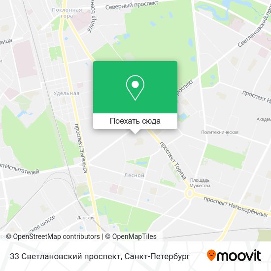 Карта 33 Светлановский проспект