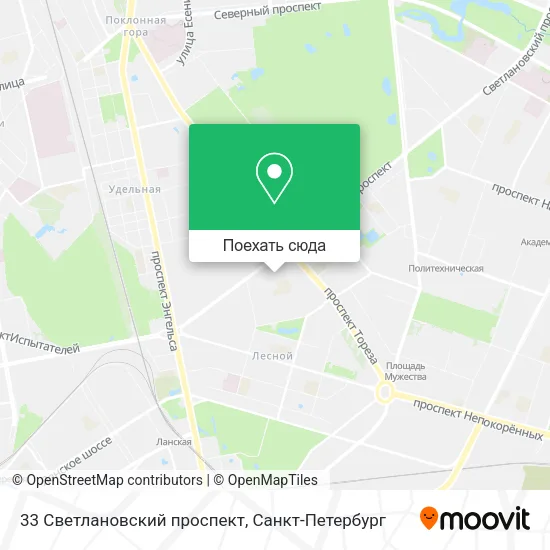 Карта 33 Светлановский проспект