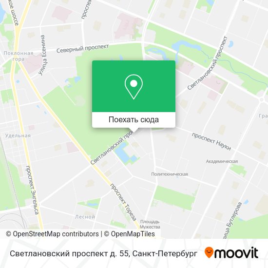 Карта Светлановский проспект д. 55