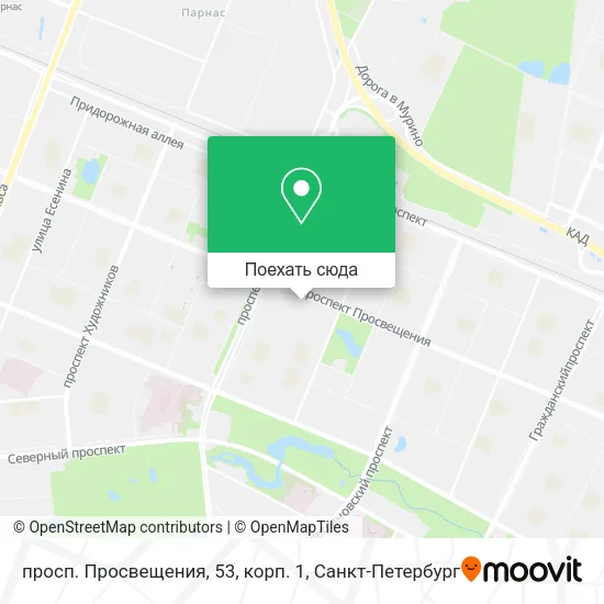 Карта просп. Просвещения, 53, корп. 1