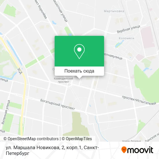 Карта ул. Маршала Новикова, 2, корп.1