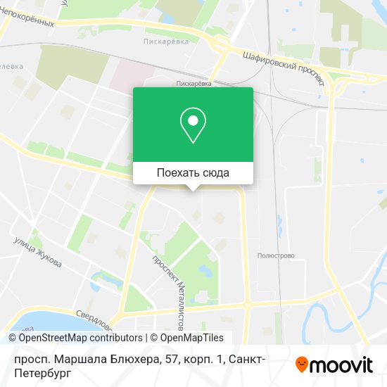 Карта просп. Маршала Блюхера, 57, корп. 1