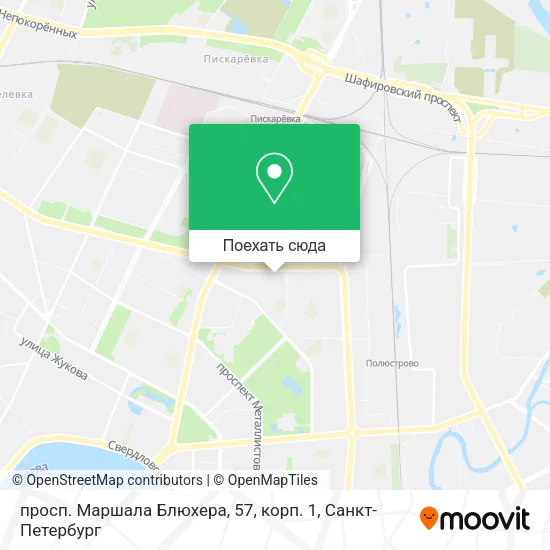 Карта просп. Маршала Блюхера, 57, корп. 1