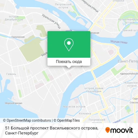 Карта 51 Большой проспект Васильевского острова