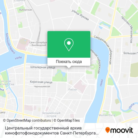 Карта Центральный государственный архив кинофотофонодокументов Санкт-Петербурга (ЦГАКФФД СПб)