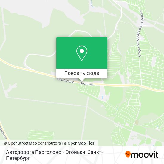 Карта Автодорога Парголово - Огоньки