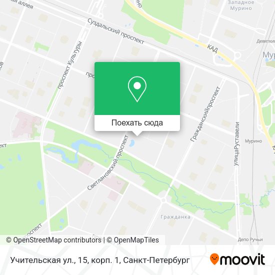 Карта Учительская ул., 15, корп. 1