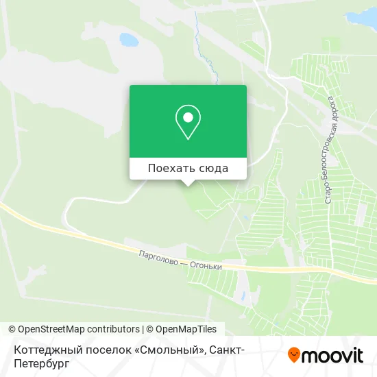 Карта Коттеджный поселок «Смольный»