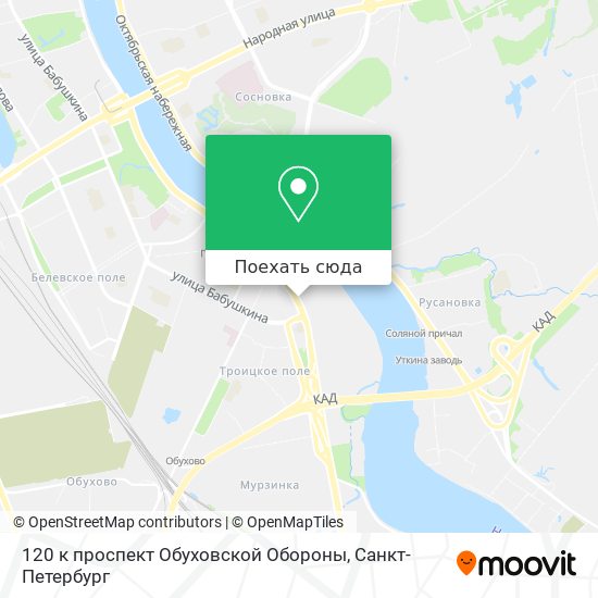 Карта 120 к проспект Обуховской Обороны