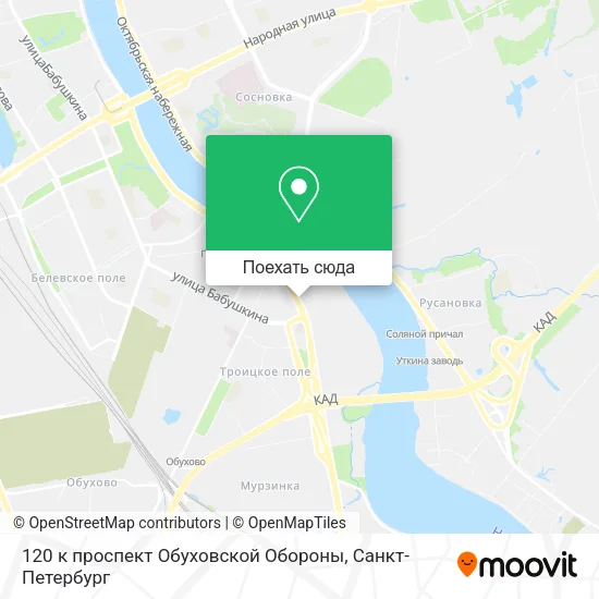 Карта 120 к проспект Обуховской Обороны