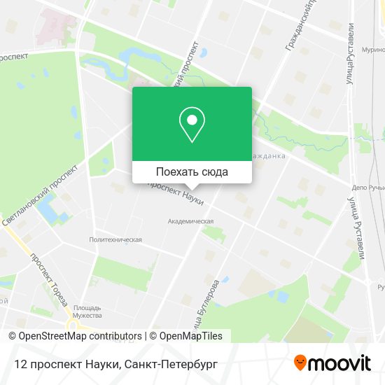 Карта 12 проспект Науки