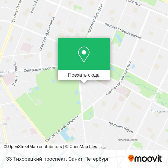 Карта 33 Тихорецкий проспект