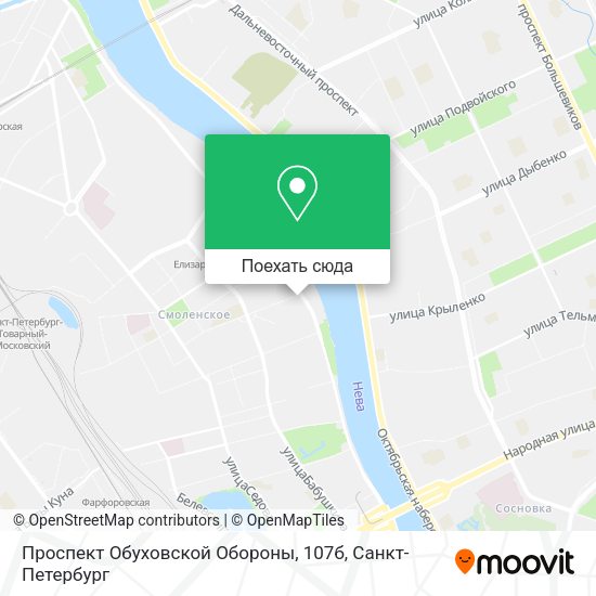 Карта Проспект Обуховской Обороны, 107б