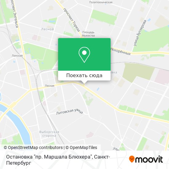 Карта Остановка "пр. Маршала Блюхера"