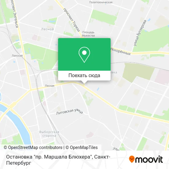 Карта Остановка "пр. Маршала Блюхера"
