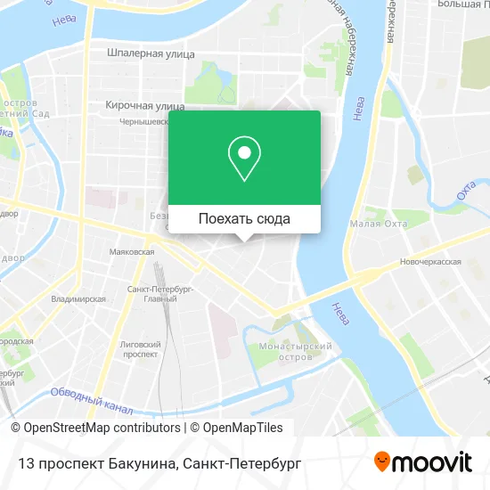 Карта 13 проспект Бакунина
