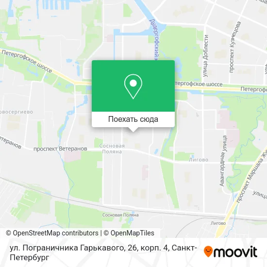 Карта ул. Пограничника Гарькавого, 26, корп. 4