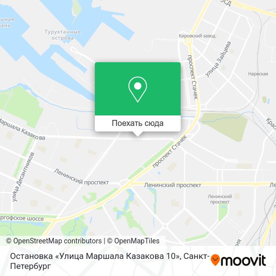 Карта Остановка «Улица Маршала Казакова 10»