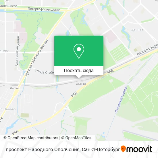 Карта проспект Народного Ополчения