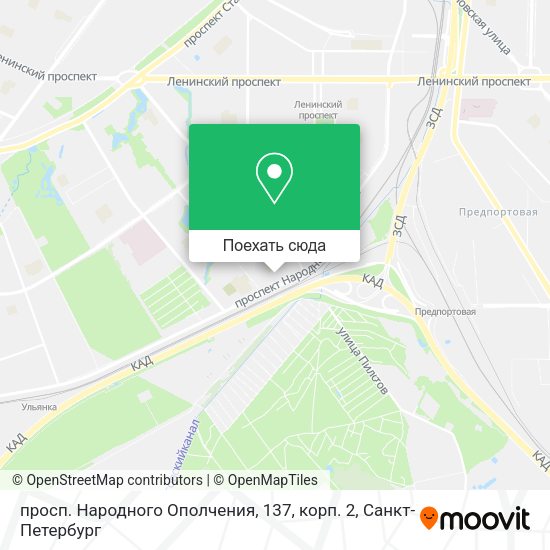 Карта просп. Народного Ополчения, 137, корп. 2