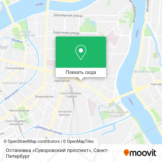 Карта Остановка «Суворовский проспект»