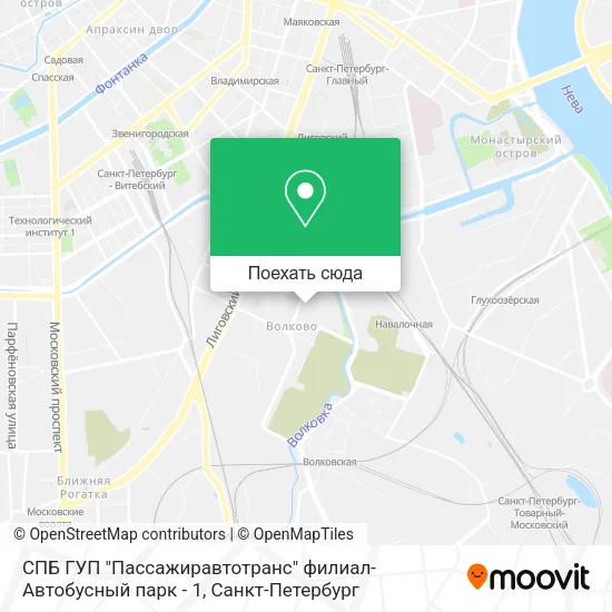 Карта СПБ ГУП "Пассажиравтотранс" филиал-Автобусный парк - 1