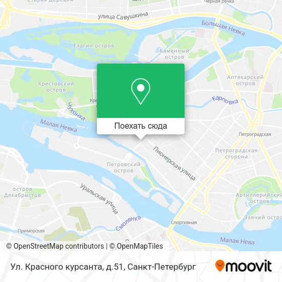 Карта Ул. Красного курсанта, д.51