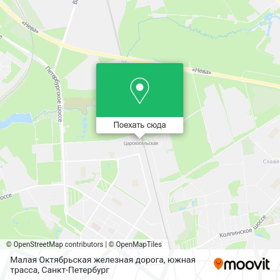 Карта Малая Октябрьская железная дорога, южная трасса