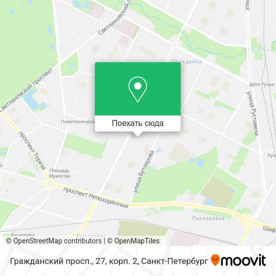 Карта Гражданский просп., 27, корп. 2