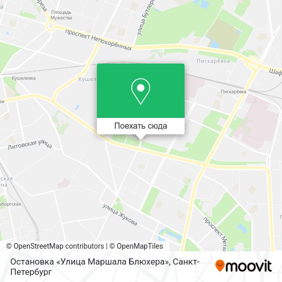 Карта Остановка «Улица Маршала Блюхера»