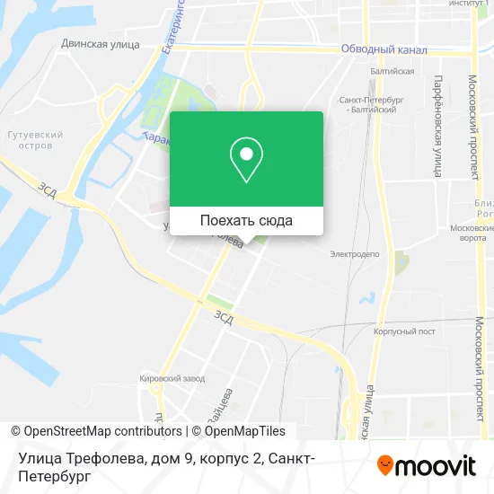 Карта Улица Трефолева, дом 9, корпус 2