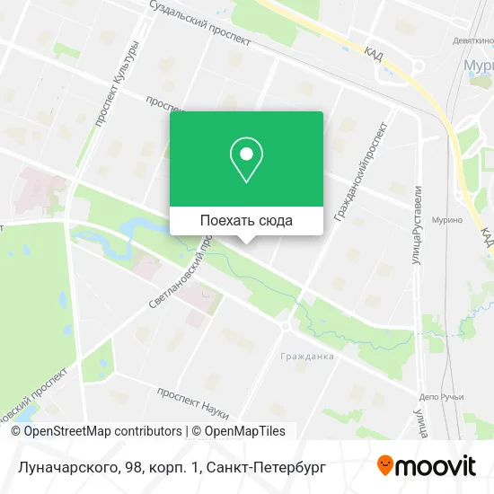 Карта Луначарского, 98, корп. 1