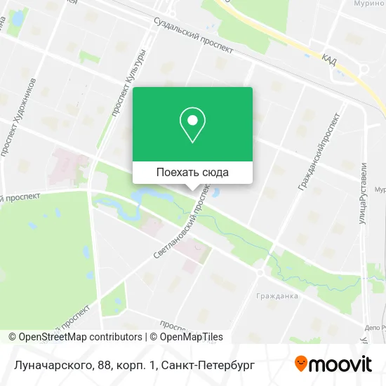 Карта Луначарского, 88, корп. 1