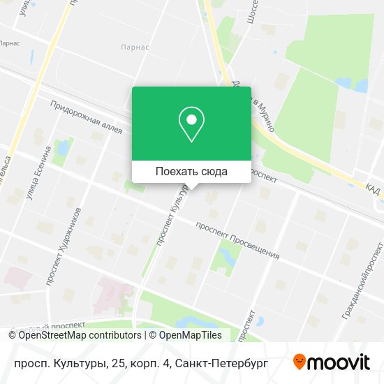 Карта просп. Культуры, 25, корп. 4