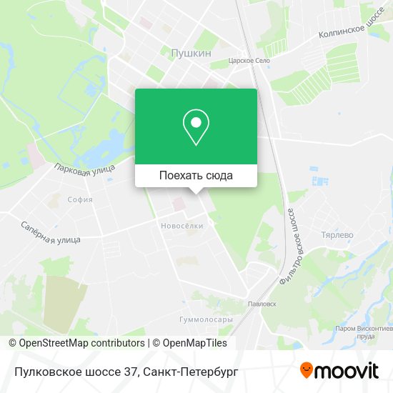 Карта Пулковское шоссе 37