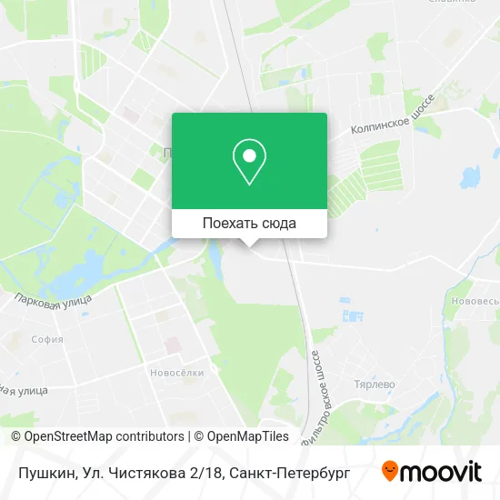 Карта Пушкин, Ул. Чистякова 2/18