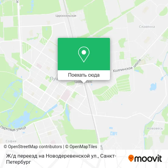 Карта Ж / д переезд на Новодеревенской ул.