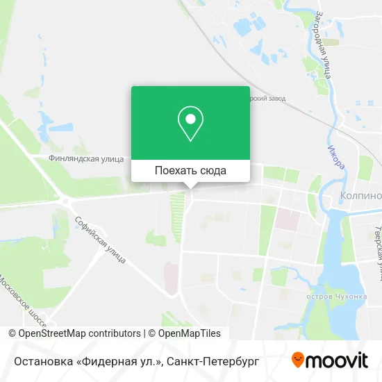 Карта Остановка «Фидерная ул.»