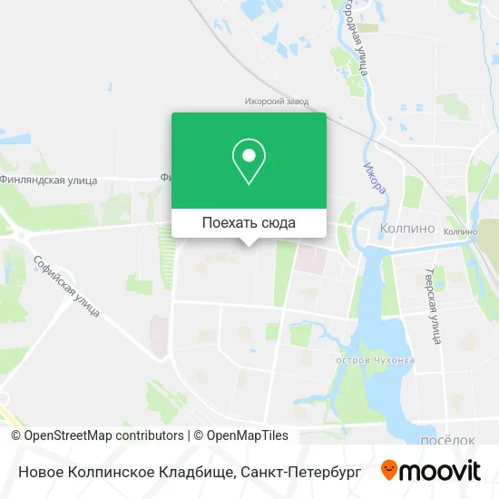 Карта Новое Колпинское Кладбище