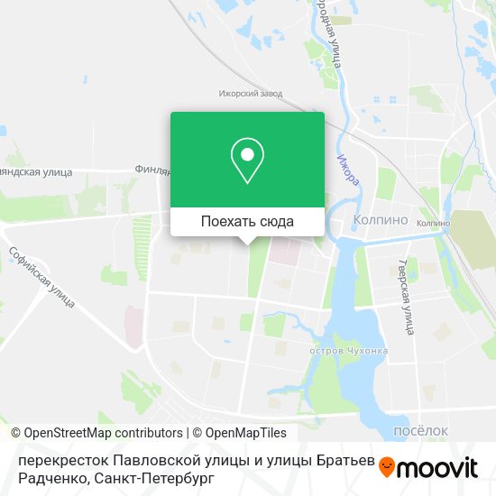 Карта перекресток Павловской улицы и улицы Братьев Радченко