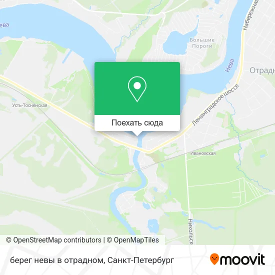 Карта берег невы в отрадном