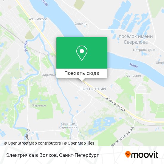 Карта Электричка в Волхов