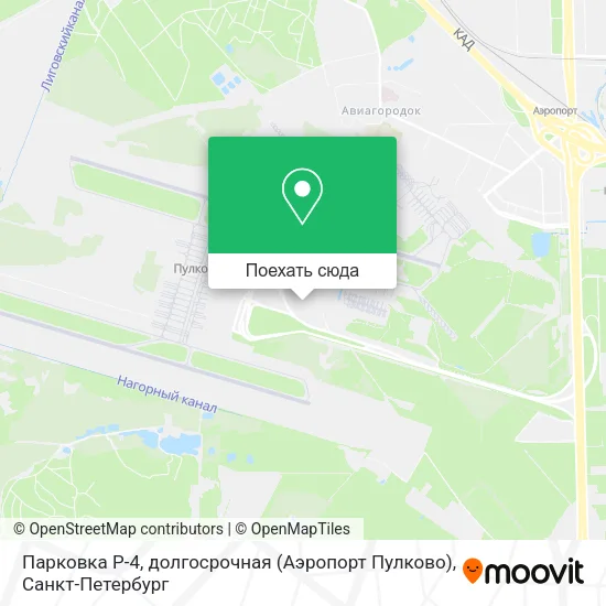 Карта Парковка P-4, долгосрочная (Аэропорт Пулково)