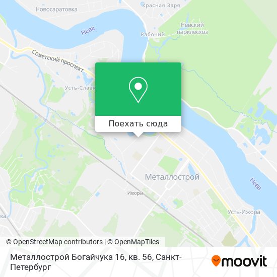 Карта Металлострой Богайчука 16, кв. 56
