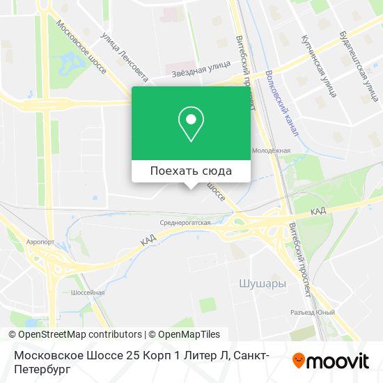 Карта Московское Шоссе 25 Корп 1 Литер Л