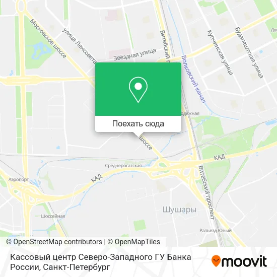 Карта Кассовый центр Северо-Западного ГУ Банка России